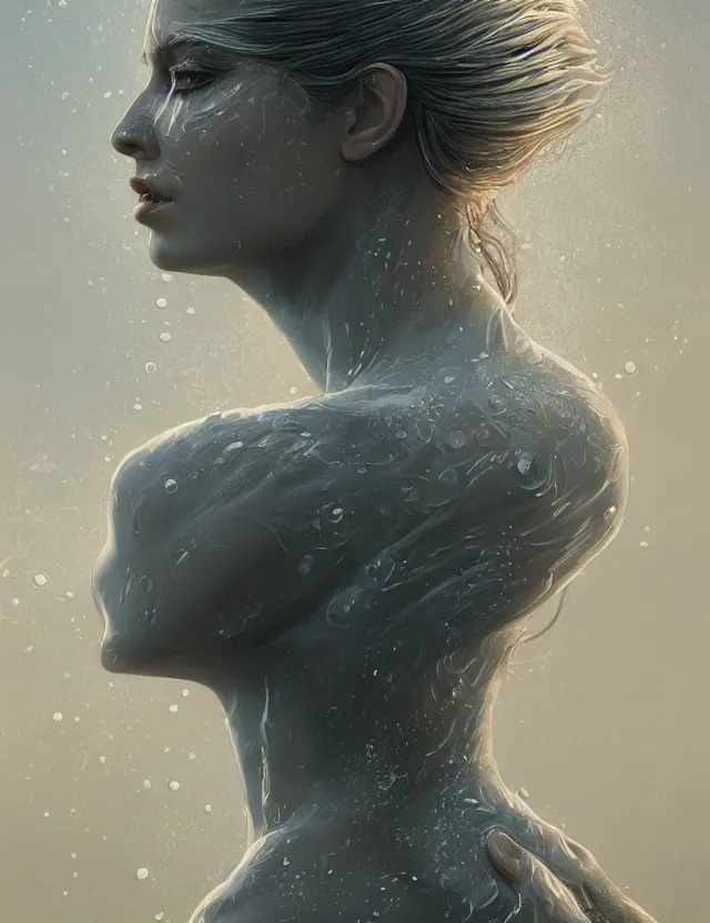 Image similar to A woman made of water and mist, masterpiece digital painting by Alex Grey, Greg Rutkowski, artstation, 4k wallpaper