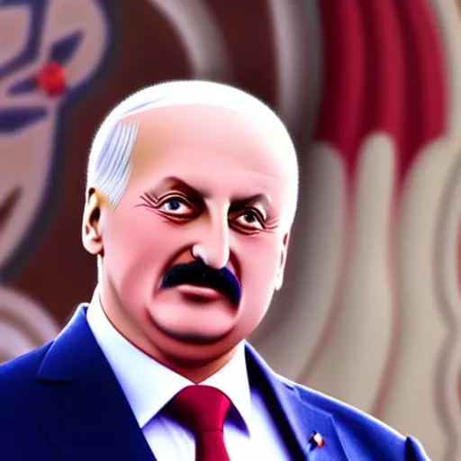 Image similar to president of belorussia, alexander lukashenko with golden long wand in his hands in anime style, sailor moon, anime, perfect faces, fine details