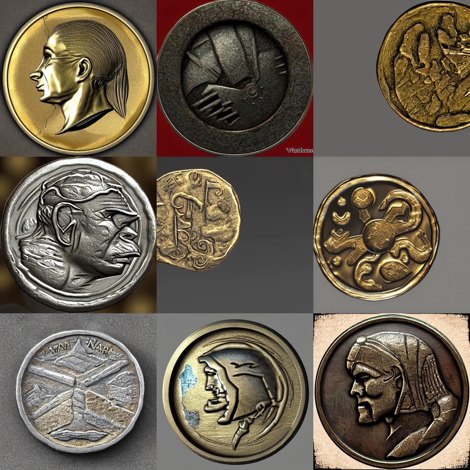 Prompt: a coin from Vvardenfell, ultra realistic, highly detailed, 4k quality photo