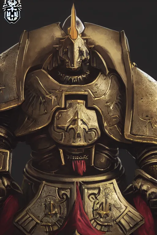 Image similar to armor portrait heros warhammer 4 0 k horus heresy fanart - the primarchs emperor by johannes helgeson animated with vfx concept artist & illustrator global illumination ray tracing hdr fanart arstation zbrush central hardmesh 8 k octane renderer comics stylized