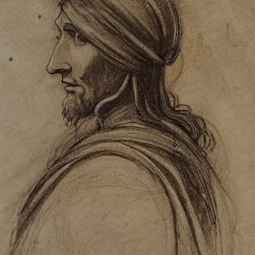 Prompt: Da Vinci sketch of a Sasquach