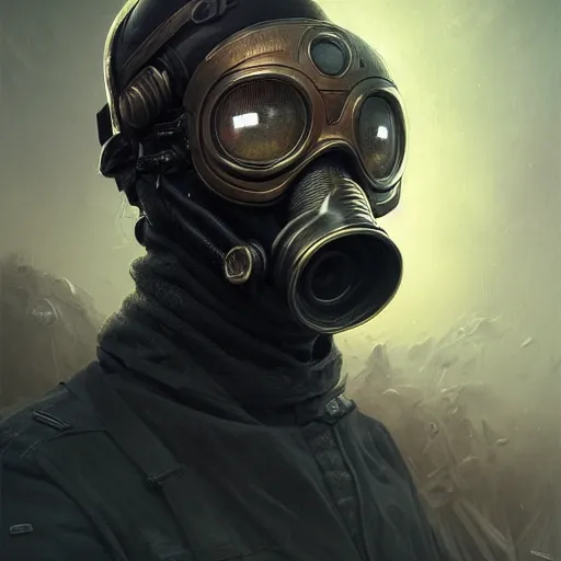 Prompt: portrait of a man wearing a black helmet and a black gas mask,red glowing eyes,digital art,crazy detail,hyperdetailed,hyperrealistic,photorealistic,art by greg rutkowski,trevor henderson,artstation,deviantart,eerie,western comic style,comic