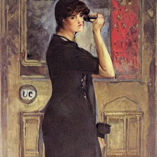 Image similar to action heroine spy by alfred stevens