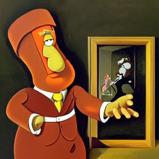 Prompt: A still of Peter Griffin depicted as a muppet, oil painting by Salvador Dali