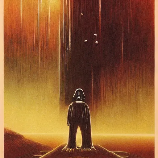 Image similar to star wars retro poster by beksinski