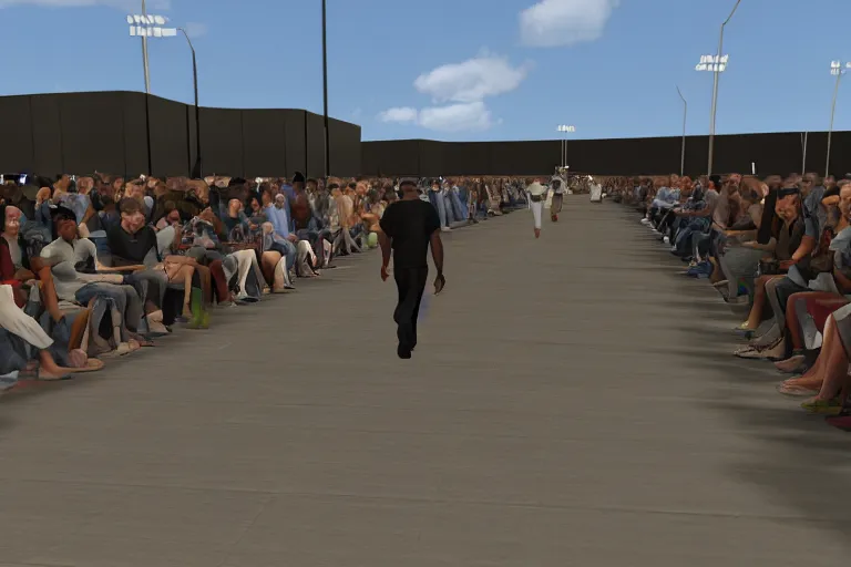 Image similar to carl johnson walks down the runway, renderware engine