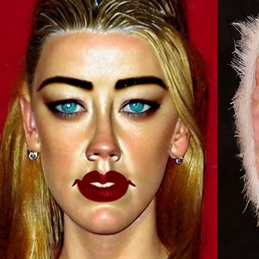 Image similar to gourd carved to look like the face of amber heard