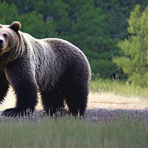 Image similar to grizzly bear with a mounted minigun