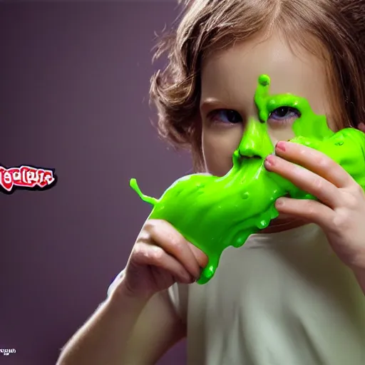 Image similar to slime monster, realistic, toy commercial photo