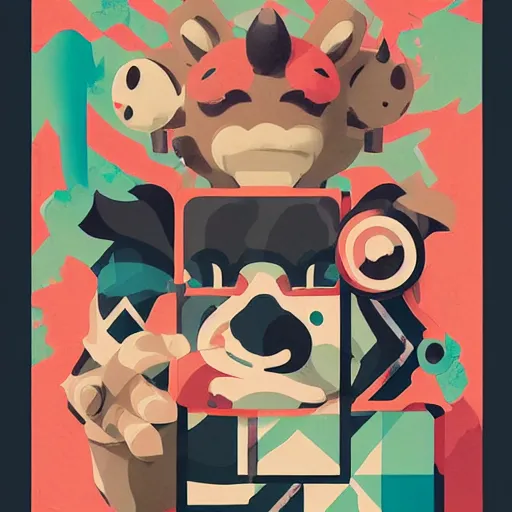 Image similar to Supreme x Animal Crossing Profile Picture by Sachin Teng, asymmetrical, Organic Painting , Matte Painting, geometric shapes, hard edges, graffiti, street art,:2 by Sachin Teng:4