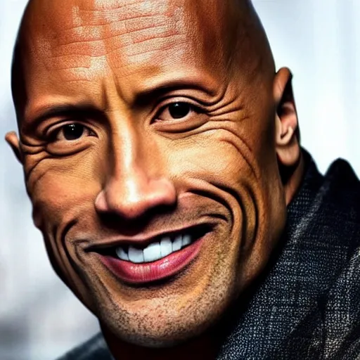 Image similar to dwayne johnson in the this is fine meme