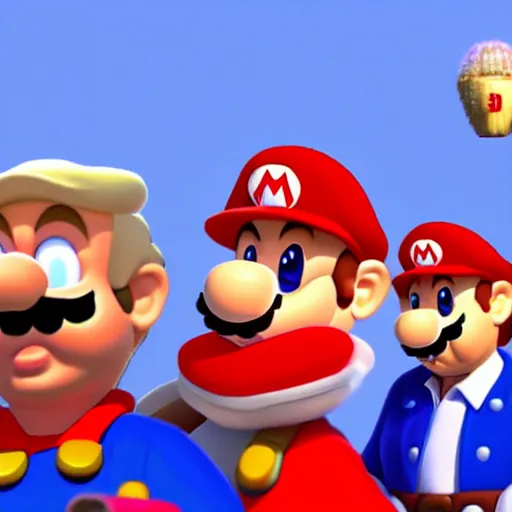 Prompt: donald trump in Super mario 64, realistic