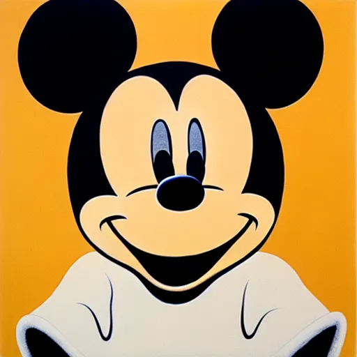 Image similar to mickey mouse by kazimir malevitch symmetrical geometrical oil on board