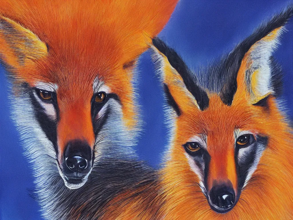 Image similar to Maned wolf. Painting by Georgia O'Keefe