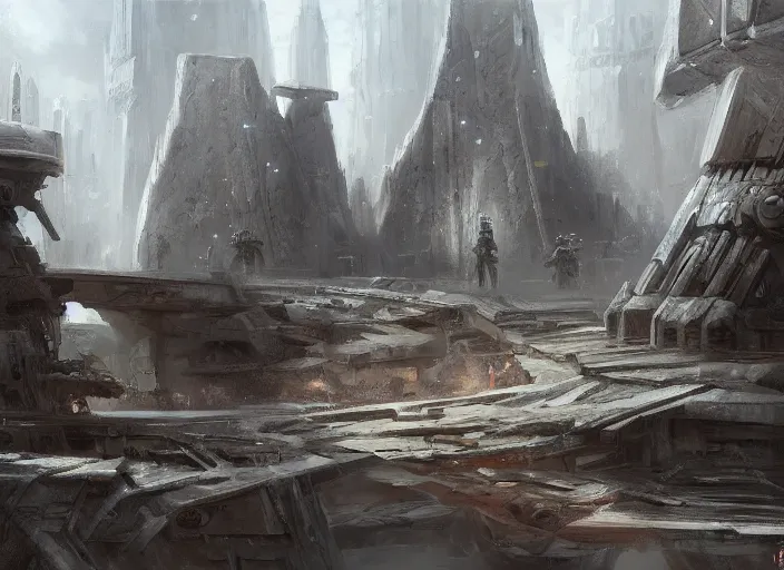 Prompt: concept art of big brutalist base, star wars, oil painting by jama jurabaev, extremely detailed, brush hard, artstation, for aaa game, high quality, brush stroke