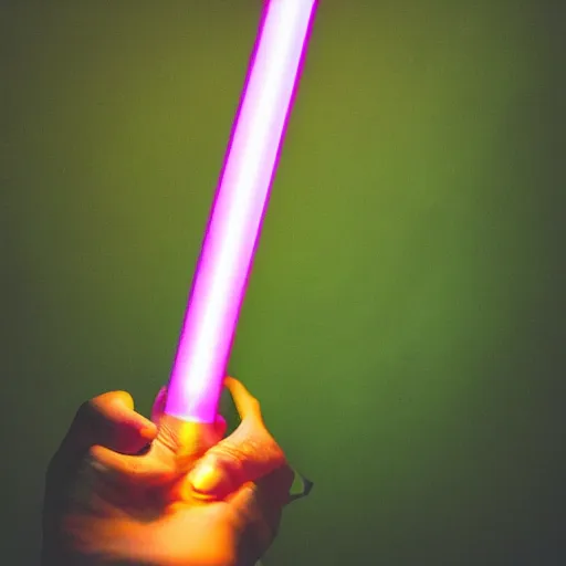 Image similar to a light saber with a lava lamp inside of it, photography