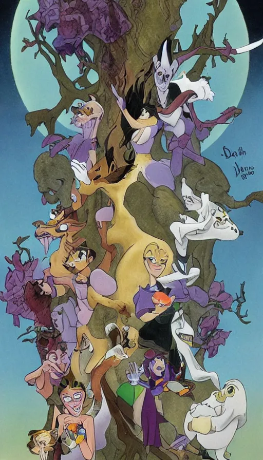 Image similar to life and death mixing together, by don bluth