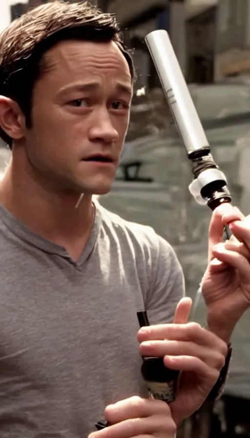 Image similar to joseph gordon levitt smoking shiha, insane, intricate, highly detailled, sharp focus 8k