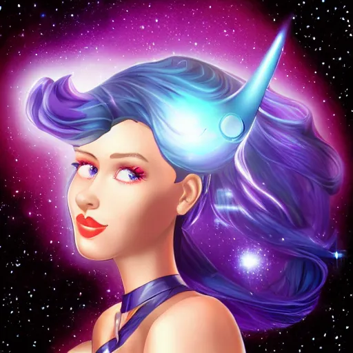 Image similar to stellite galaxy girl