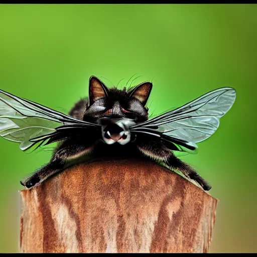 Image similar to a feline housefly - cat - hybrid, animal photography