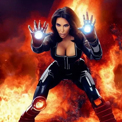 Image similar to A still of Kim Kardashian as Black Widow in Iron Man 2 (2010)