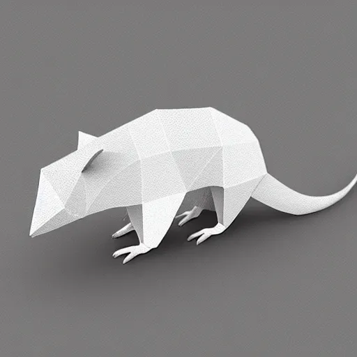 Prompt: low poly diagonally spinning rat