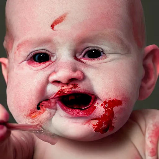 Image similar to baby eating it’s twin in the womb, hyper realistic, 8k resolution, moody, artistic, horror,