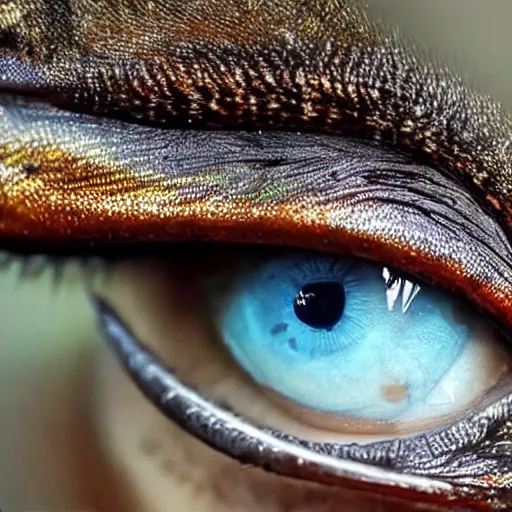 Image similar to a beautiful dragon's bule eyes, 8 k, stunning, local features, super realistic, close - up view, movie style