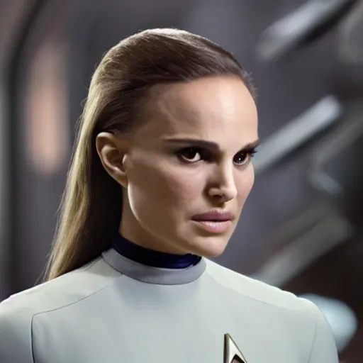 Prompt: Natalie Portman in Star Trek, (EOS 5DS R, ISO100, f/8, 1/125, 84mm, crisp face, prime lense)