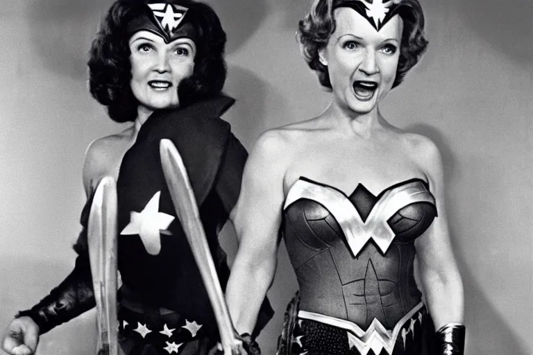 Prompt: betty white as wonder woman