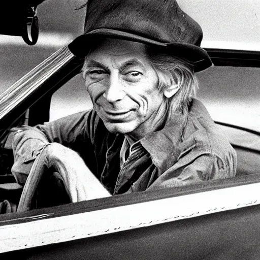 Image similar to charlie watts driving a truck