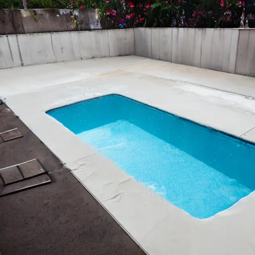 Image similar to an empty pool filled with white fluid