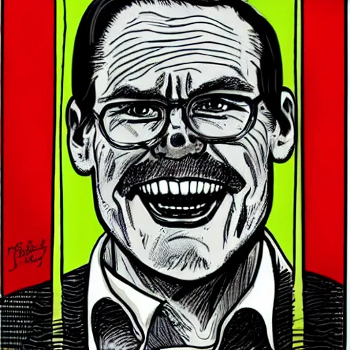 Image similar to Jim Carey illustration drawn by Robert Crumb