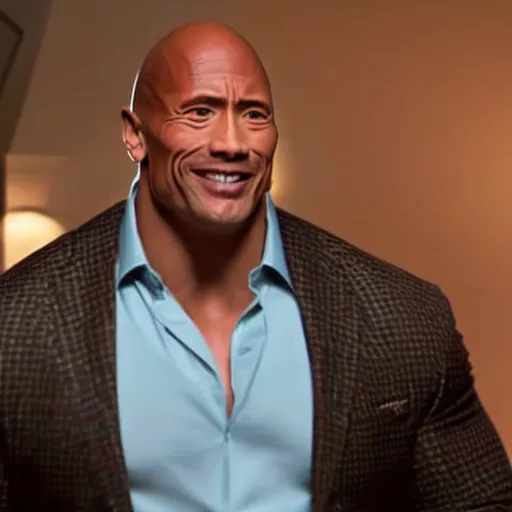 Prompt: still of Dwayne Johnson fat, gained 100 pounds