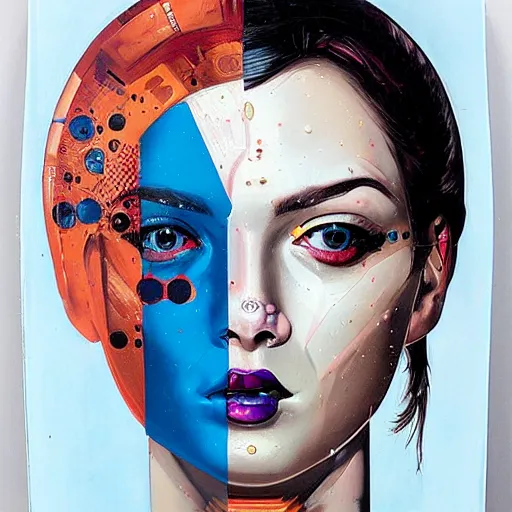 Image similar to portrait of female android, by sandra chevrier and fra angelico