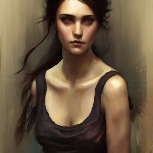 Image similar to a painting in the style of charlie bowater, and in the style of stephen bauman, and in the style of john william waterhouse. smooth, sharp focus, semi - realism.