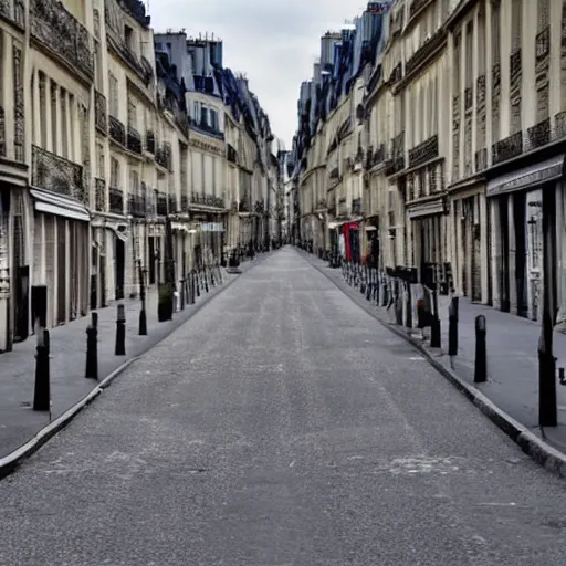 Image similar to an empty street in paris in the year 2 0 2 0