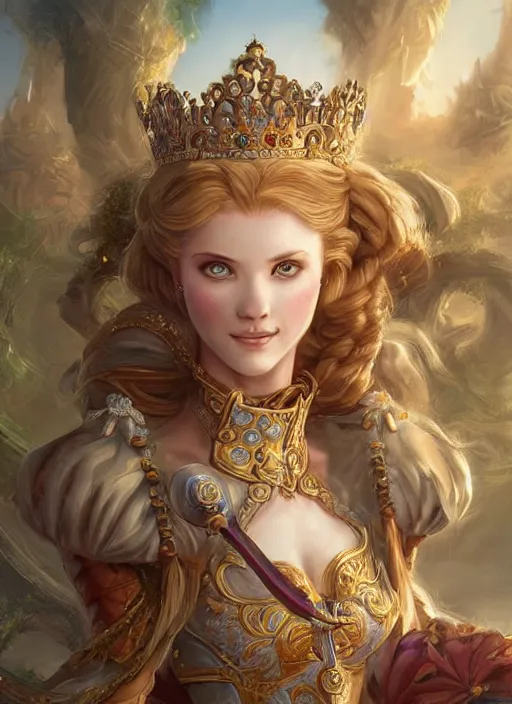 Image similar to digital painting of royal princess girl by filipe pagliuso and justin gerard symmetric fantasy highly detailed realistic intricate port