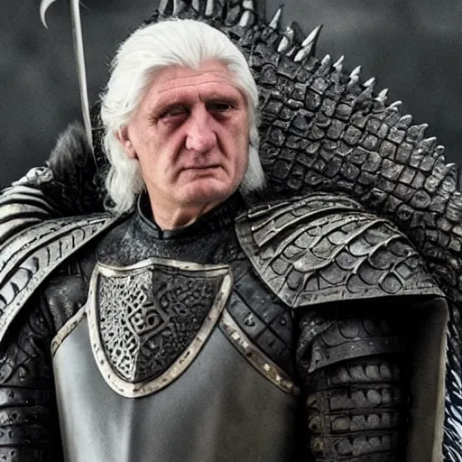 Image similar to Oleg Tinkoff as aemon targaryen wearing a dragon armor, realistic, art