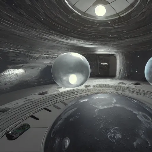 Image similar to i inherited some moon base home thingy with 2 extra rooms we can sell. unreal engine, raytracing, high res
