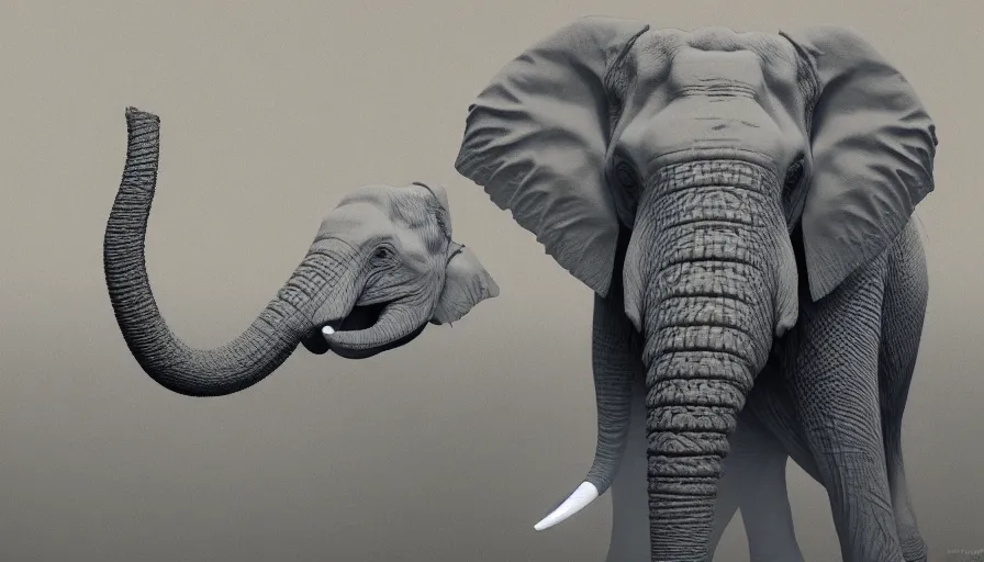Image similar to Elephant in Paris, hyperdetailed, artstation, cgsociety, 8k