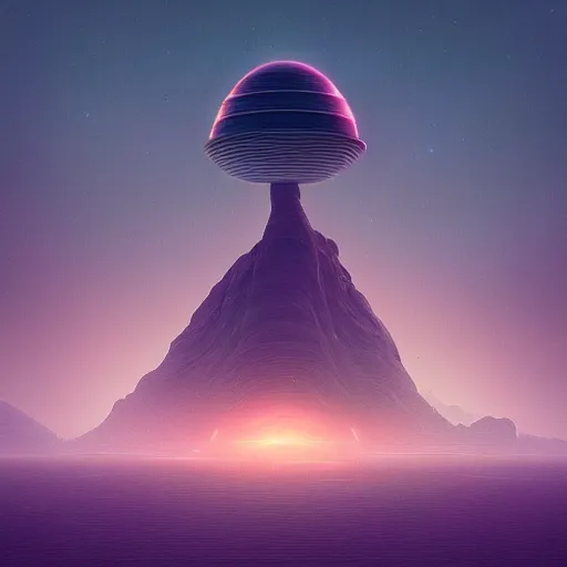 Image similar to An alien landscape by beeple and Jorge jacinto