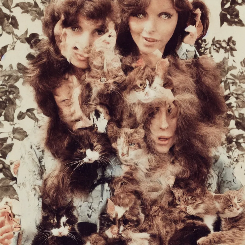 Image similar to 70s cat lady