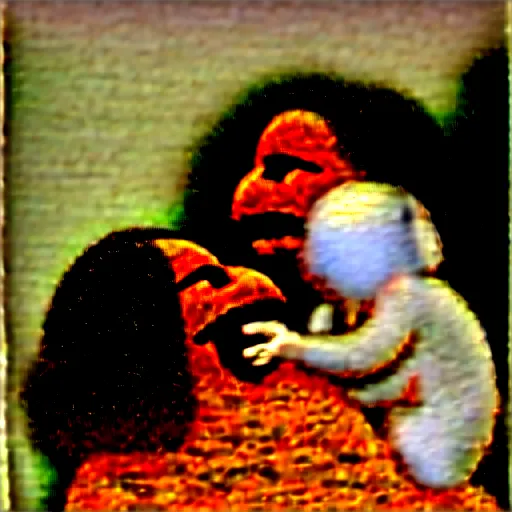 Image similar to a dramatic painting of Elmo devouring his son by Francisco Goya