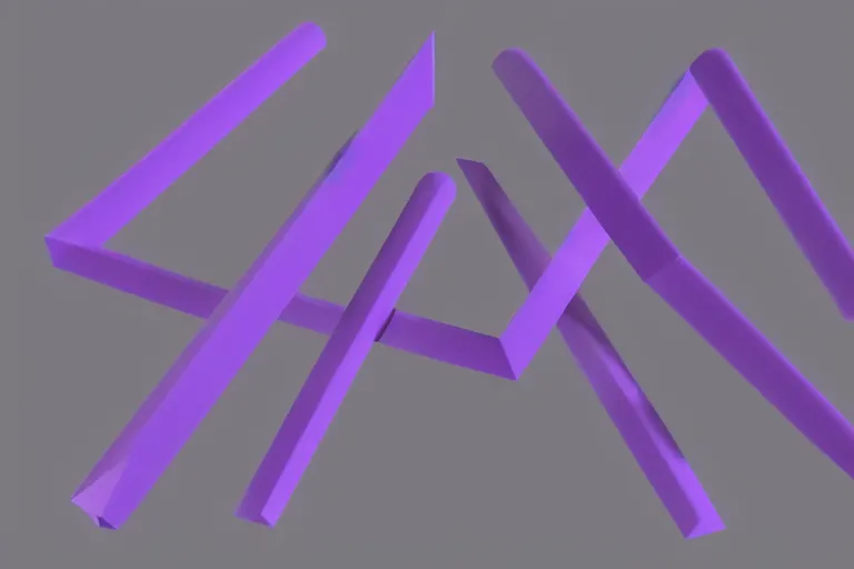 Image similar to 1 9 8 0 clay rendering of simple angular geometric shapes with sharp edges, the shapes are made of matte plastic, matte material, small fluorescent tube lights illuminate the shapes, cool purple grey lighting, cgi, ambient occlusion, masterwork, instagram, 3 d design, advertising visualization, splash page, widescreen 4 k