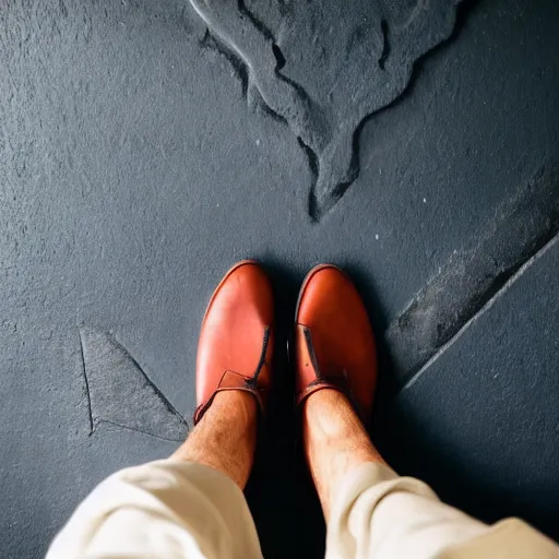 Image similar to left foot sitting by itself on a fireplace mantle