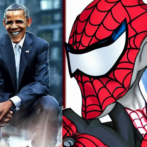 Image similar to spider - man obama