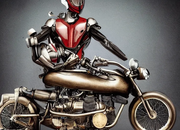 Image similar to bio-organic half-human motorbike