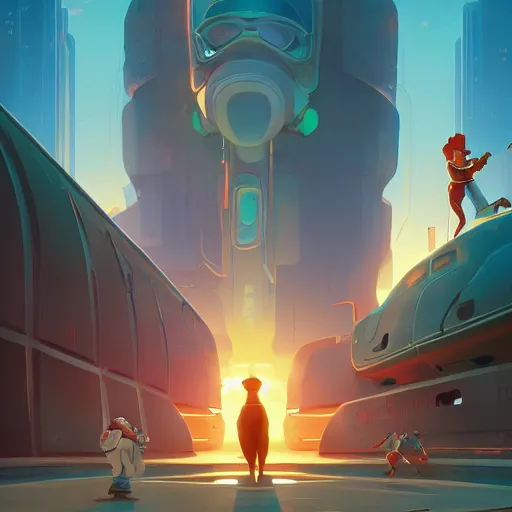 Image similar to hero world futurama, behance hd by jesper ejsing, by rhads, makoto shinkai and lois van baarle, ilya kuvshinov, rossdraws global illumination