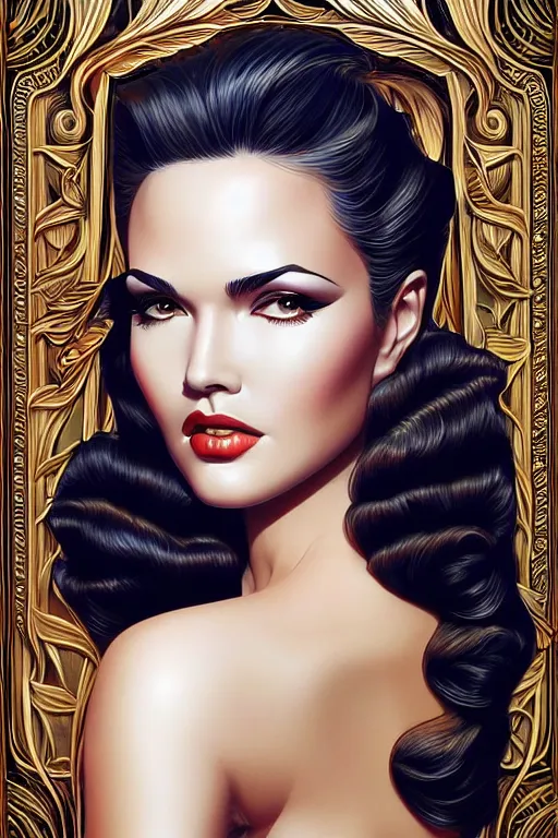 Image similar to imperial portrait, burt Reynolds, intricate art deco leaf designs elegant highly detailed Roman patterns, sharp focus art by artgerm